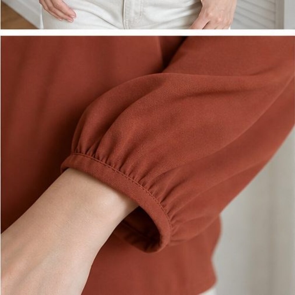 Rust Ruffle Blouse - Picture 5 of 6